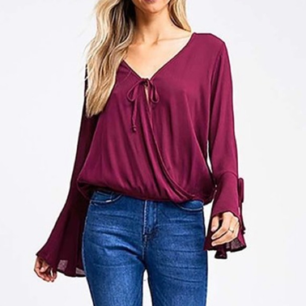 Bell Sleeve Maroon Top